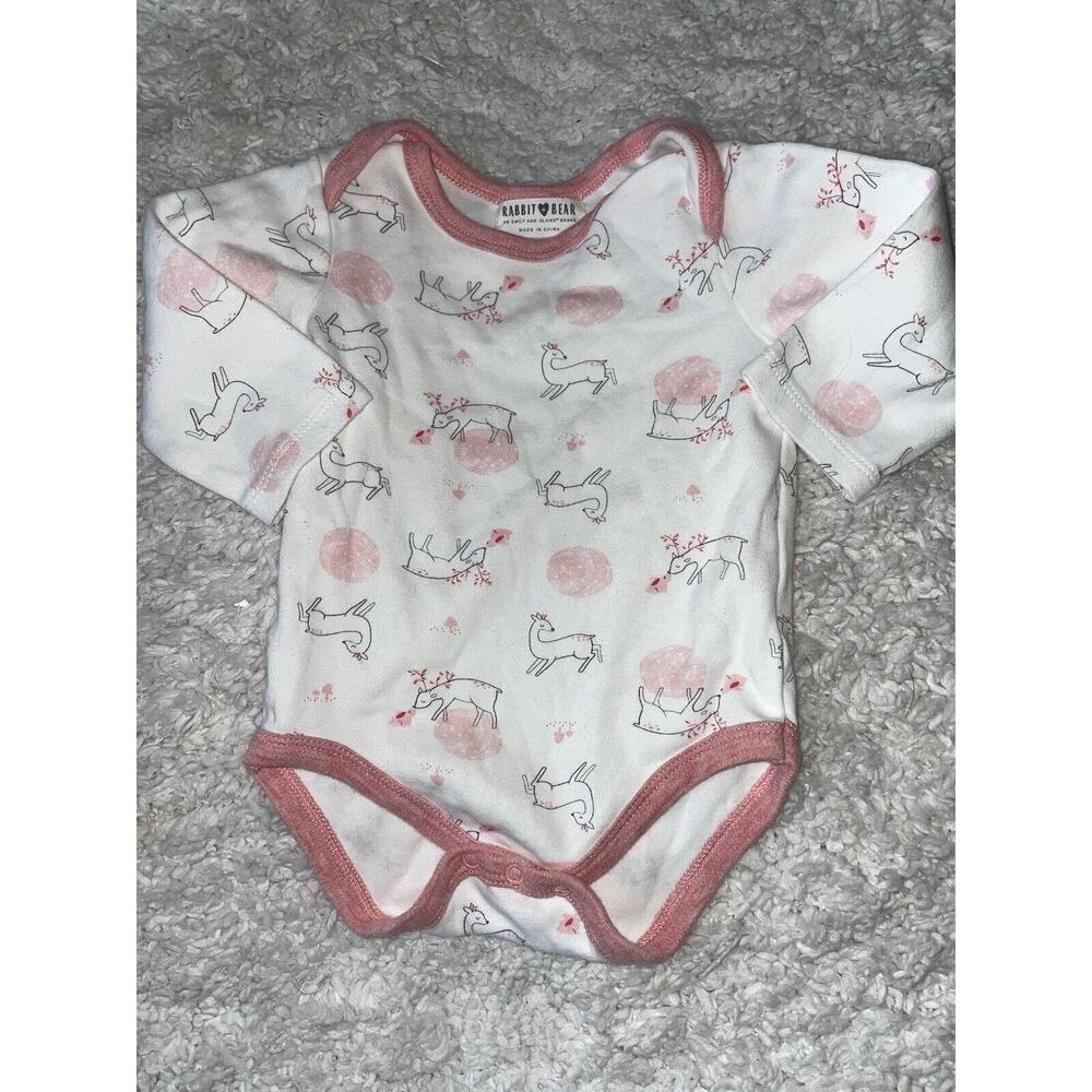 Rabbit + Bear Organic Girls Sz. 6/9 Mo. One Pc. Snap Tee. Soft, Adorable